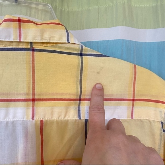 Vintage Plaid Button Down Short Sleeve Blouse Sz 10 - Picture 5 of 7